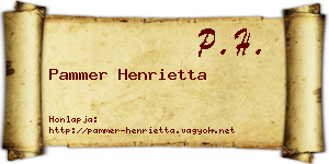 Pammer Henrietta névjegykártya